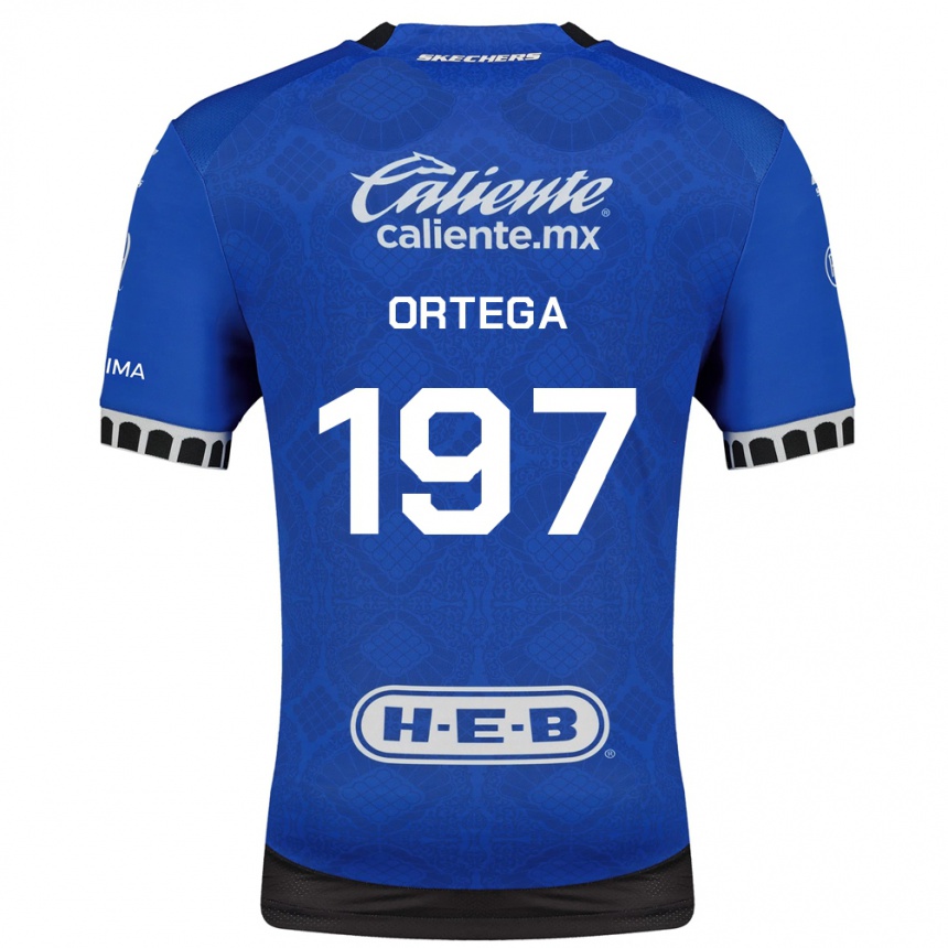 גברים כדורגל Javier Ortega #197 כחול מלכותי לבן שחור הרחק ג'רזי 2026/27