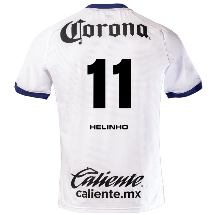 גברים כדורגל Helinho #11 לבן כחול שחור הרחק ג'רזי 2026/27