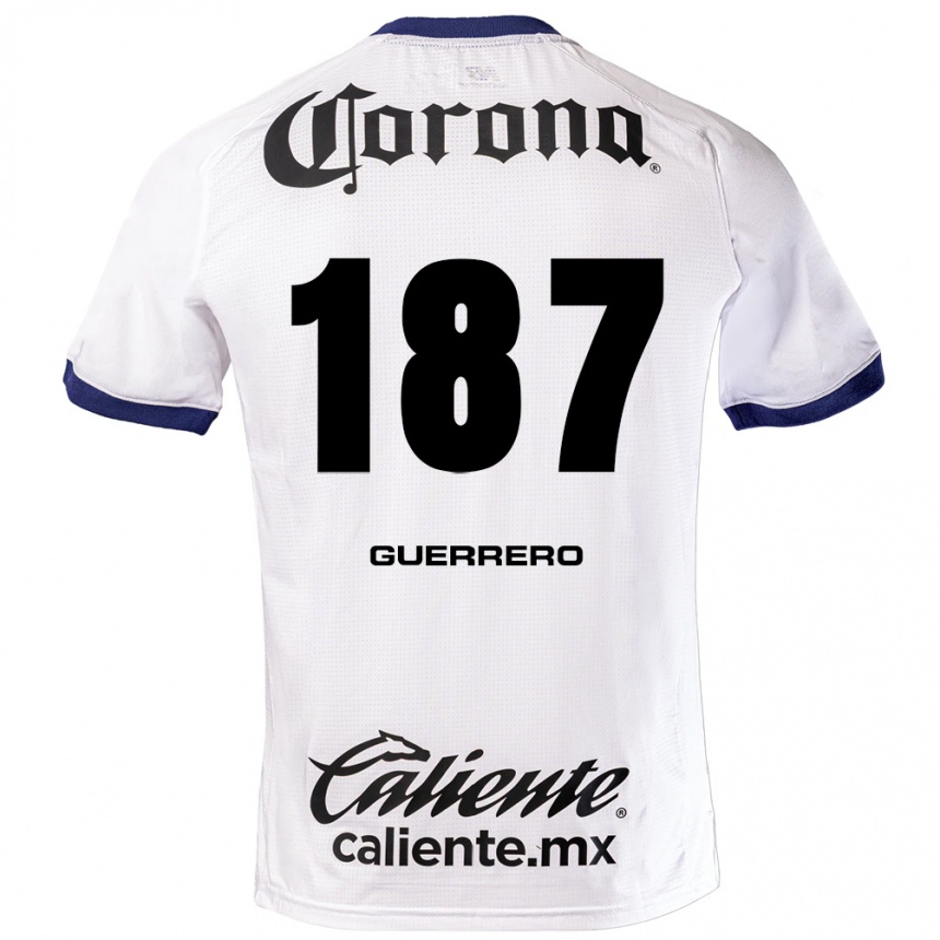 גברים כדורגל Dominic Guerrero #187 לבן כחול שחור הרחק ג'רזי 2026/27