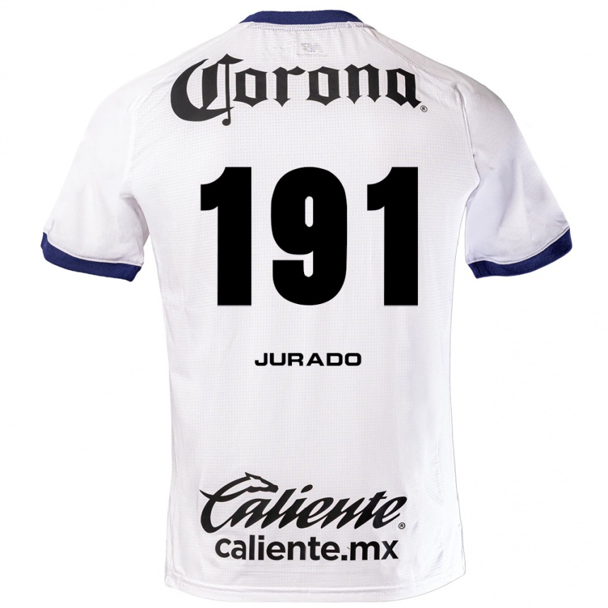 גברים כדורגל Pablo Jurado #191 לבן כחול שחור הרחק ג'רזי 2026/27