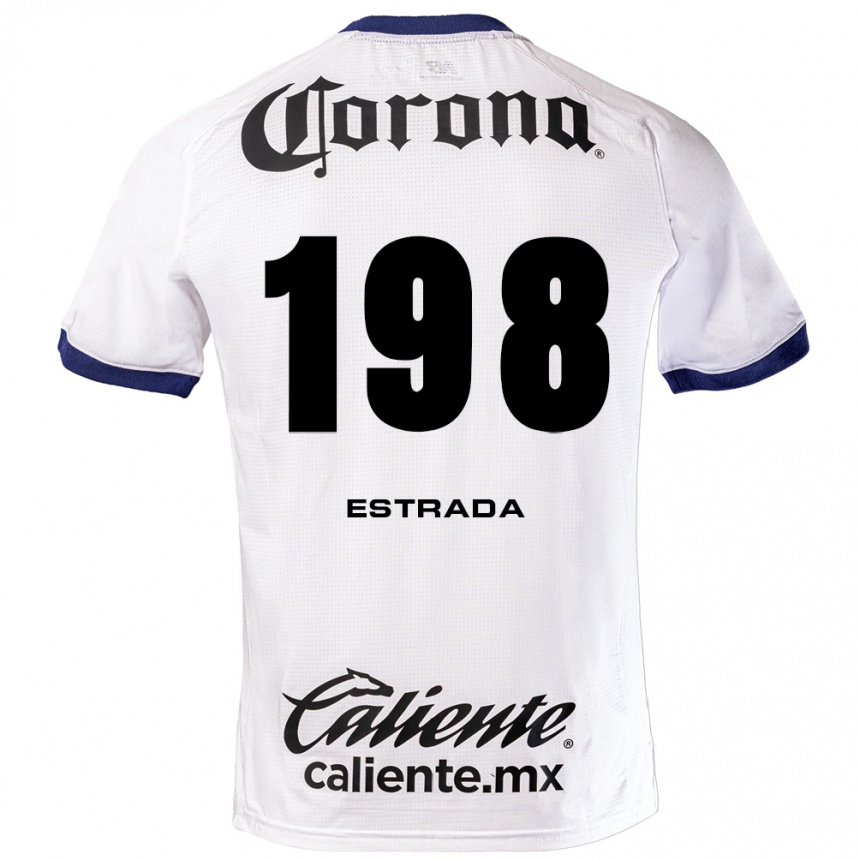 גברים כדורגל José Estrada #198 לבן כחול שחור הרחק ג'רזי 2026/27