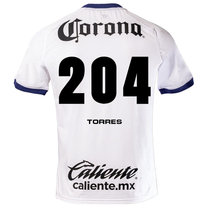 גברים כדורגל Joaquín Torres #204 לבן כחול שחור הרחק ג'רזי 2026/27