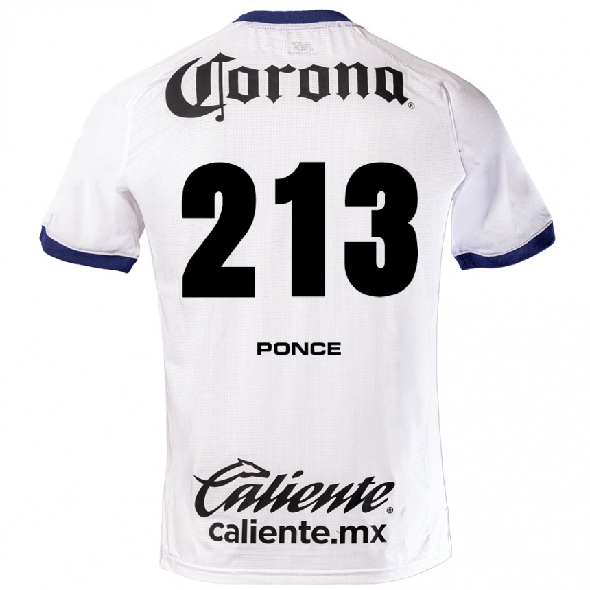 גברים כדורגל Santiago Ponce #213 לבן כחול שחור הרחק ג'רזי 2026/27