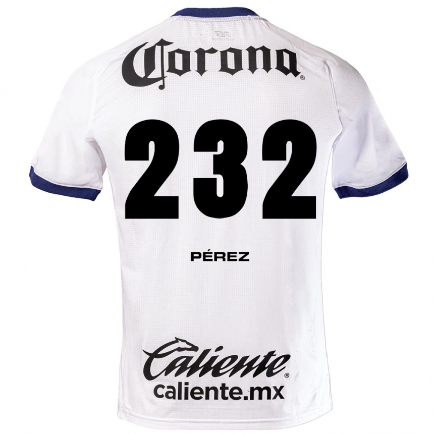 גברים כדורגל Diego Pérez #232 לבן כחול שחור הרחק ג'רזי 2026/27