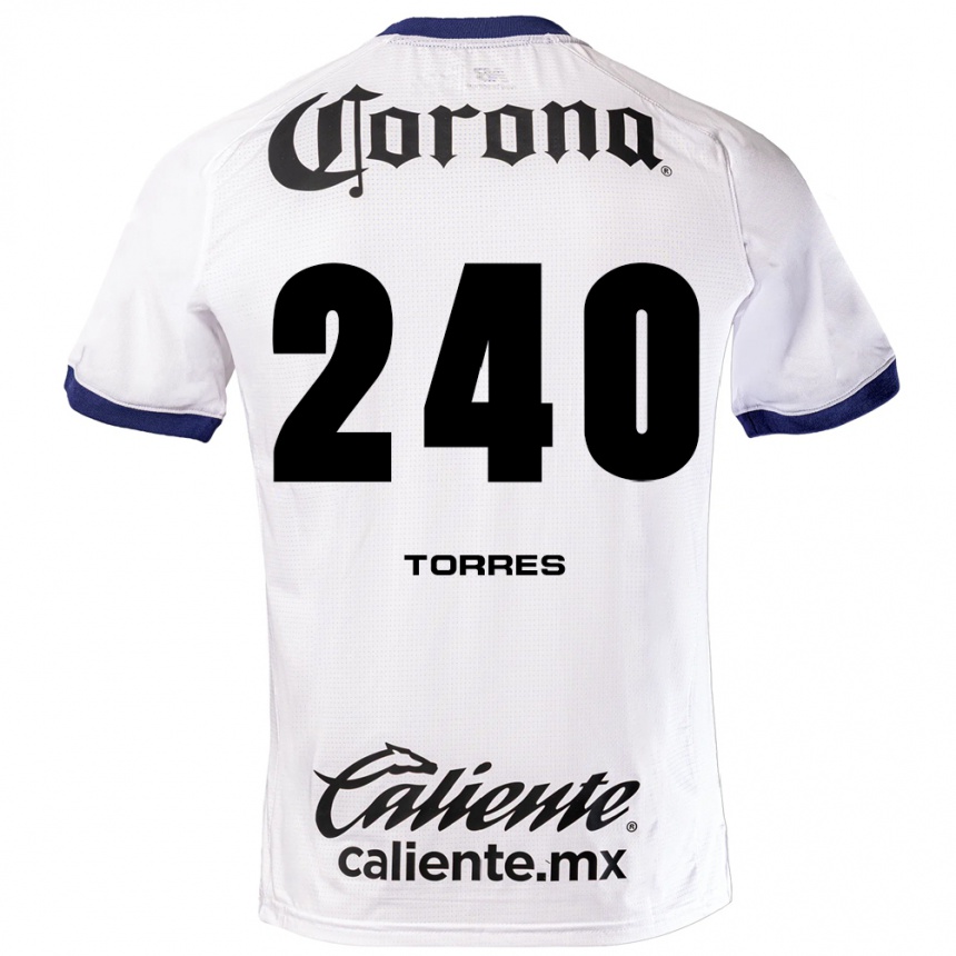 גברים כדורגל Santiago Torres #240 לבן כחול שחור הרחק ג'רזי 2026/27