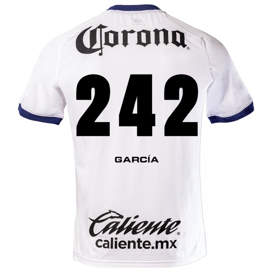 גברים כדורגל Alejandro García #242 לבן כחול שחור הרחק ג'רזי 2026/27