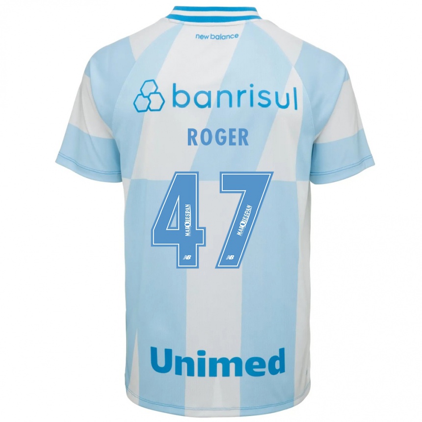 גברים כדורגל Roger #47 כחול בהיר לבן הרחק ג'רזי 2026/27