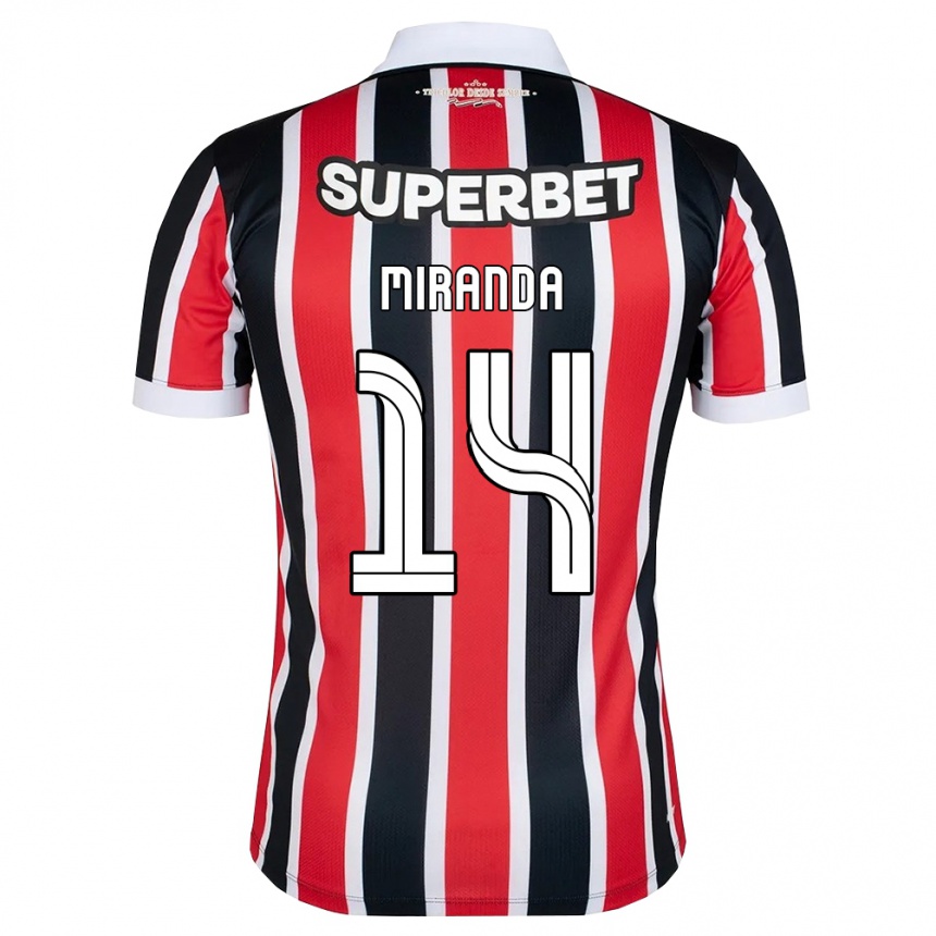 גברים כדורגל Lucas Miranda #14 אדום לבן שחור הרחק ג'רזי 2026/27