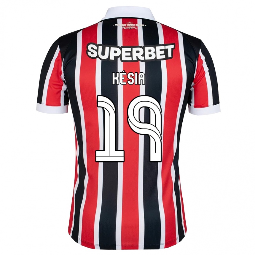 גברים כדורגל Késia #19 אדום לבן שחור הרחק ג'רזי 2026/27
