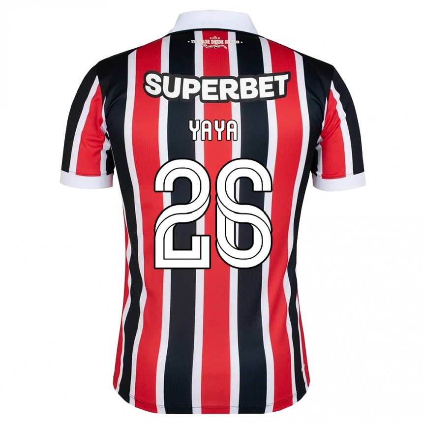 גברים כדורגל Yaya #26 אדום לבן שחור הרחק ג'רזי 2026/27