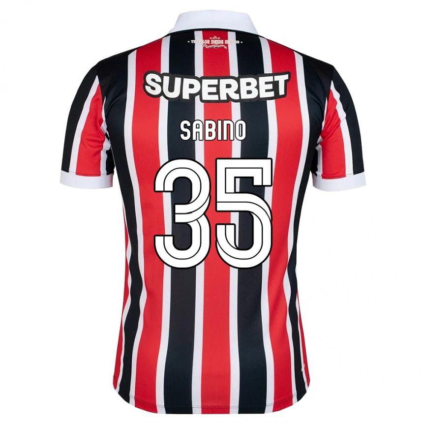 גברים כדורגל Sabino #35 אדום לבן שחור הרחק ג'רזי 2026/27