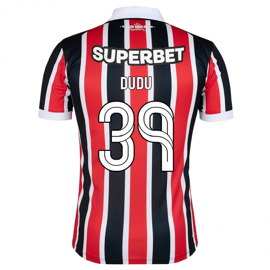 גברים כדורגל Dudu #39 אדום לבן שחור הרחק ג'רזי 2026/27
