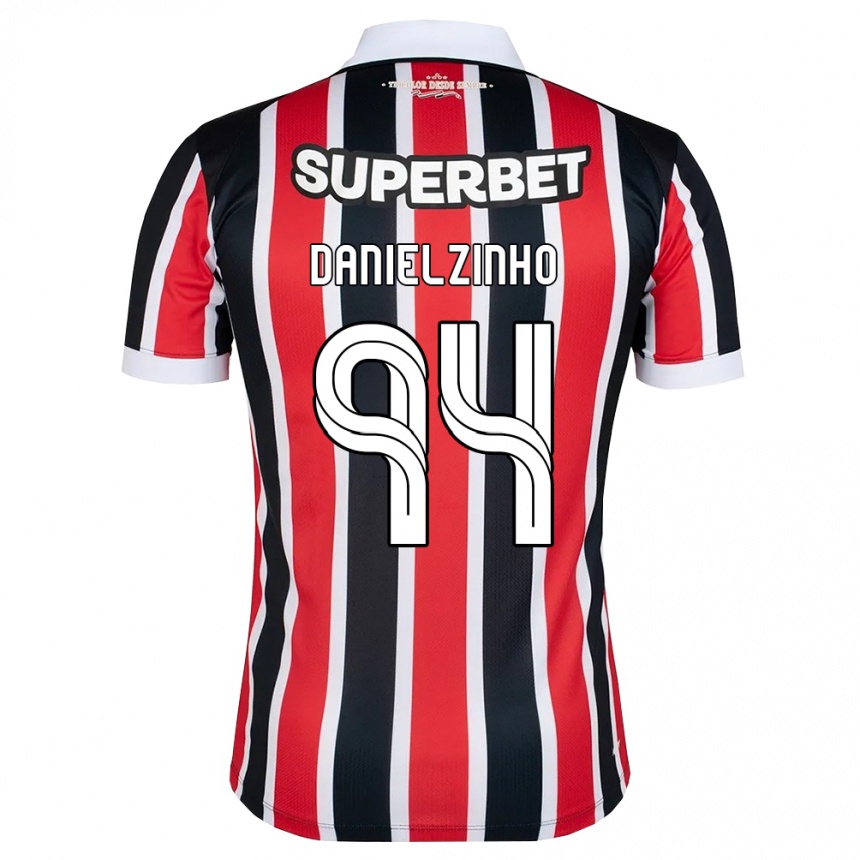גברים כדורגל Danielzinho #94 אדום לבן שחור הרחק ג'רזי 2026/27