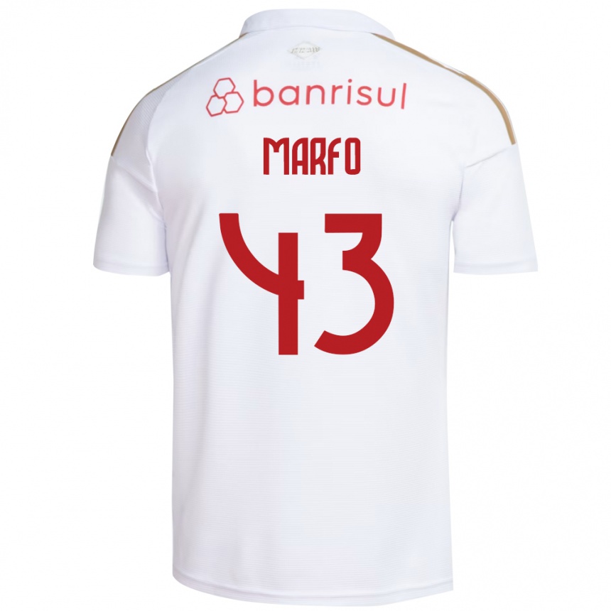 גברים כדורגל Denis Marfo #43 אדום לבן הרחק ג'רזי 2026/27