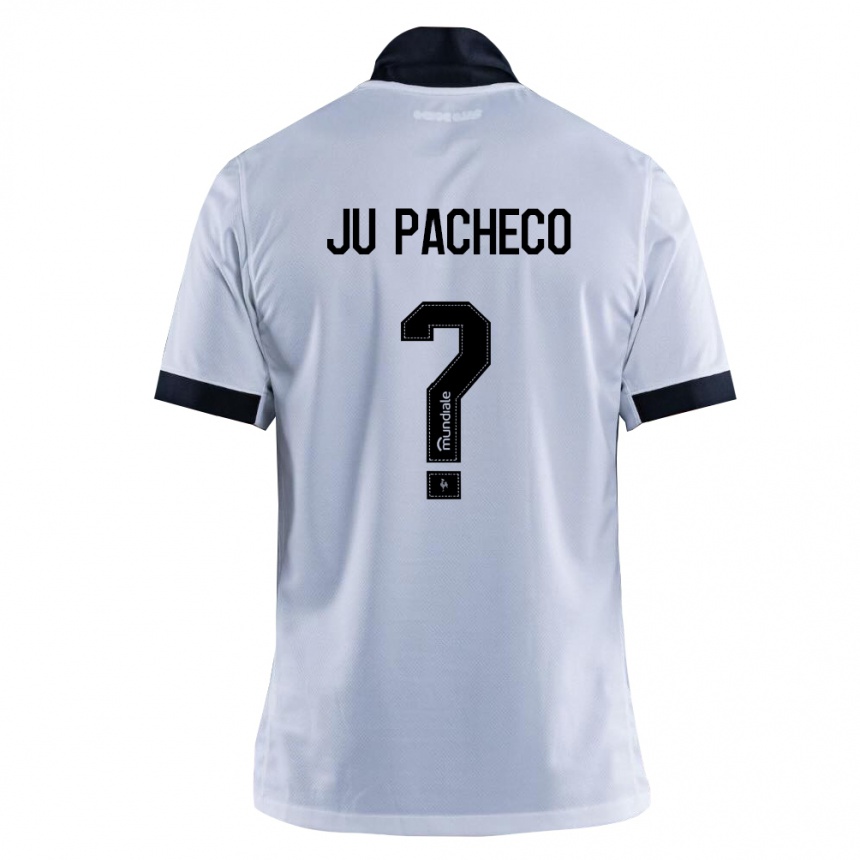 גברים כדורגל Ju Pacheco #0 שחור לבן הרחק ג'רזי 2026/27