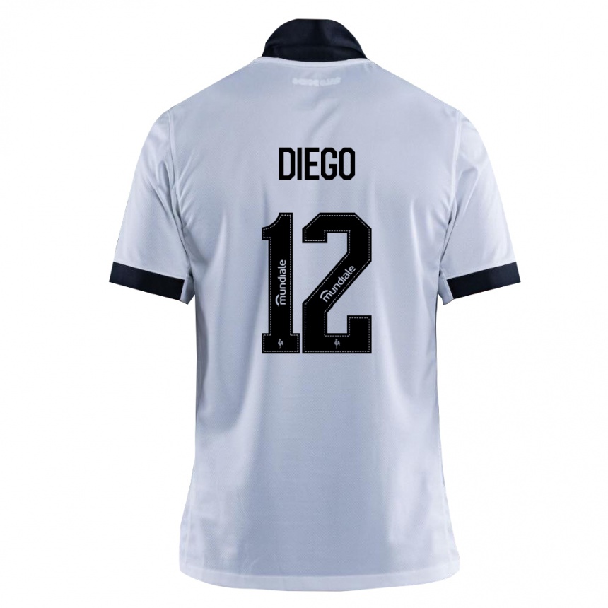 גברים כדורגל Diego #12 שחור לבן הרחק ג'רזי 2026/27