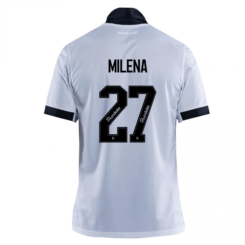 גברים כדורגל Milena #27 שחור לבן הרחק ג'רזי 2026/27