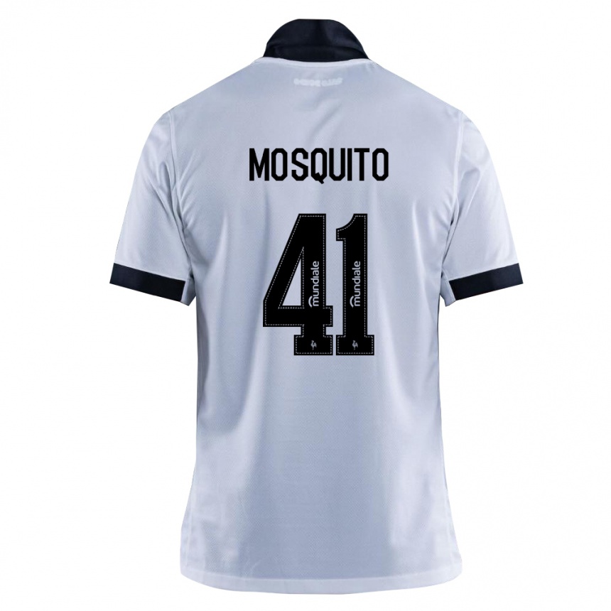 גברים כדורגל Mosquito #41 שחור לבן הרחק ג'רזי 2026/27