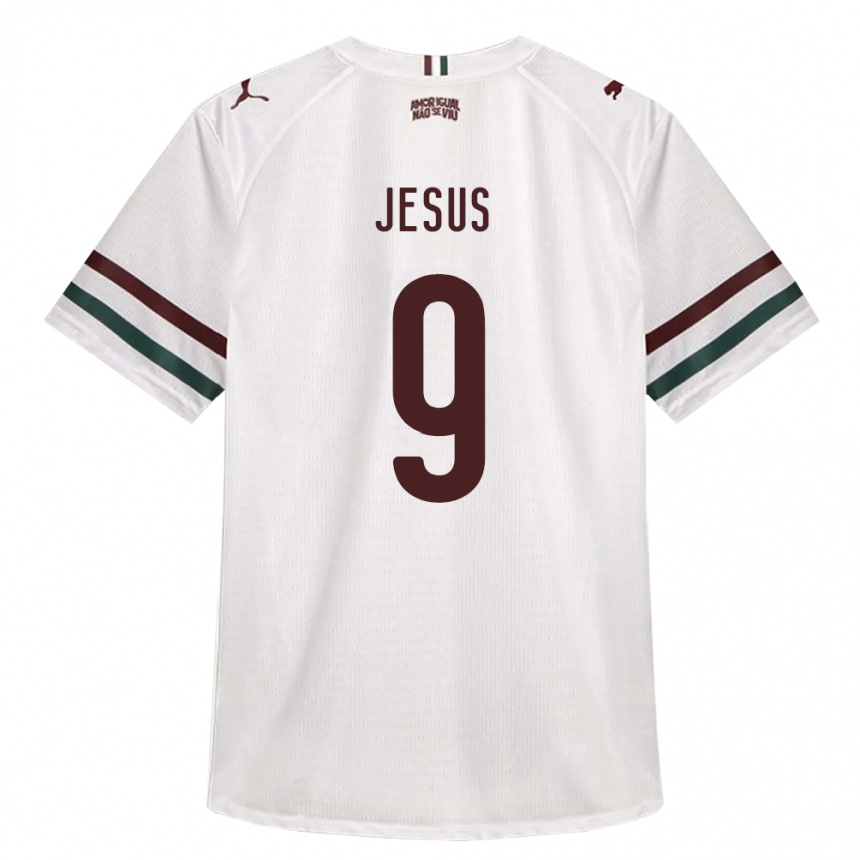 גברים כדורגל Kauan Jesus #9 לבן ירוק בורדו הרחק ג'רזי 2026/27