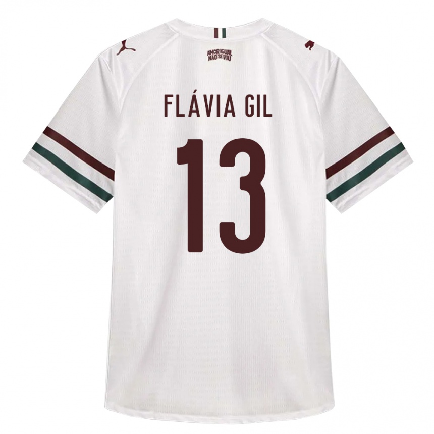 גברים כדורגל Flávia Gil #13 לבן ירוק בורדו הרחק ג'רזי 2026/27 גברים כדורגל Flávia Gil #13 לבן ירוק בורדו הרחק ג'רזי 2026/27