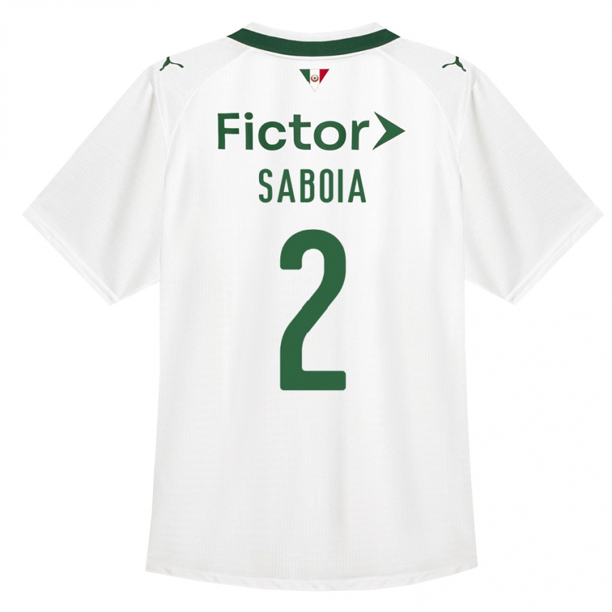 גברים כדורגל Luis Saboia #2 ירוק לבן הרחק ג'רזי 2026/27