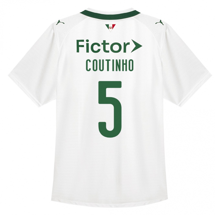 גברים כדורגל Rafael Coutinho #5 ירוק לבן הרחק ג'רזי 2026/27