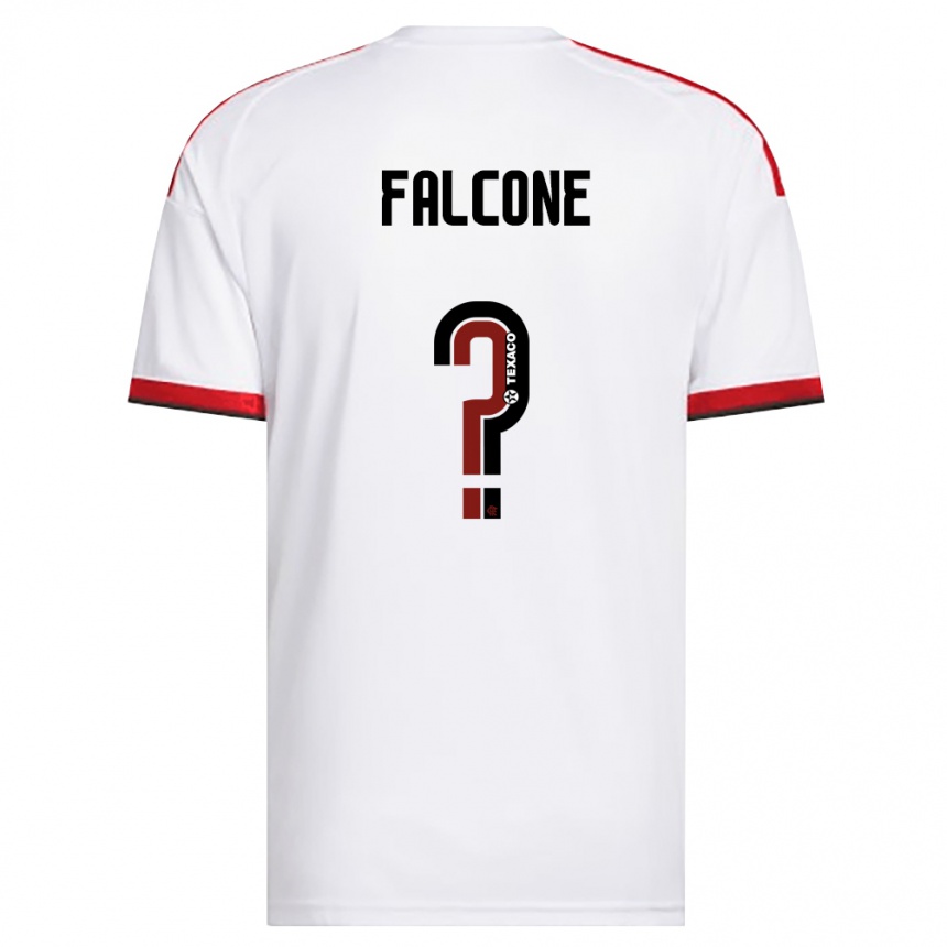 גברים כדורגל Lucas Falcone #0 לבן אדום שחור הרחק ג'רזי 2026/27