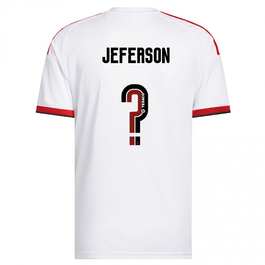 גברים כדורגל Jeferson #0 לבן אדום שחור הרחק ג'רזי 2026/27