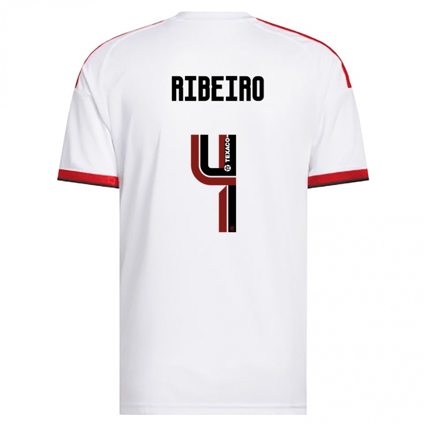 גברים כדורגל Valmir Ribeiro #4 לבן אדום שחור הרחק ג'רזי 2026/27