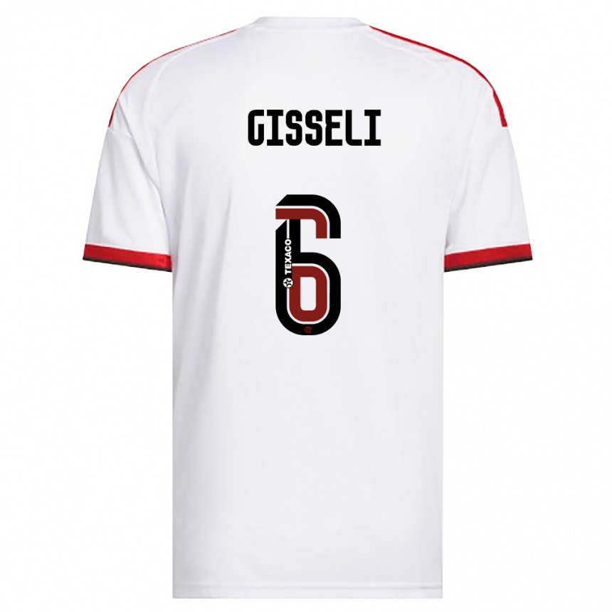 גברים כדורגל Gisseli #6 לבן אדום שחור הרחק ג'רזי 2026/27 גברים כדורגל Gisseli #6 לבן אדום שחור הרחק ג'רזי 2026/27