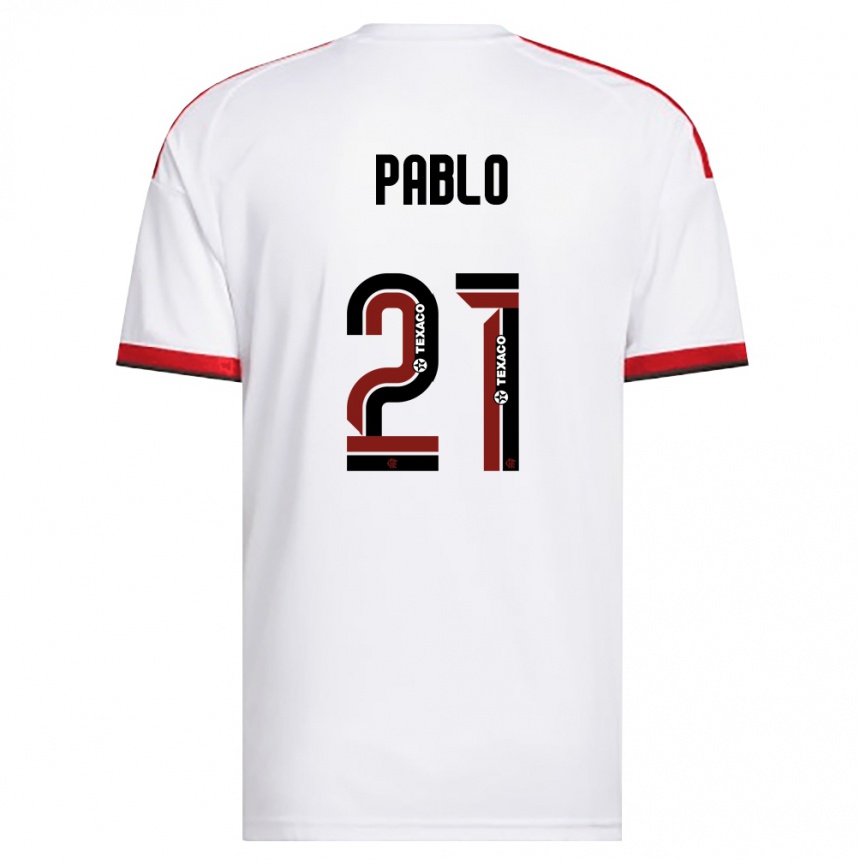 גברים כדורגל Pablo #21 לבן אדום שחור הרחק ג'רזי 2026/27 גברים כדורגל Pablo #21 לבן אדום שחור הרחק ג'רזי 2026/27