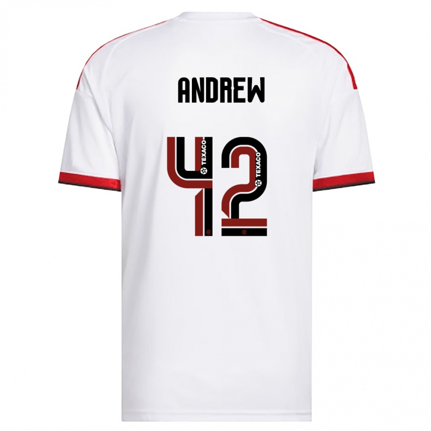גברים כדורגל Andrew #42 לבן אדום שחור הרחק ג'רזי 2026/27
