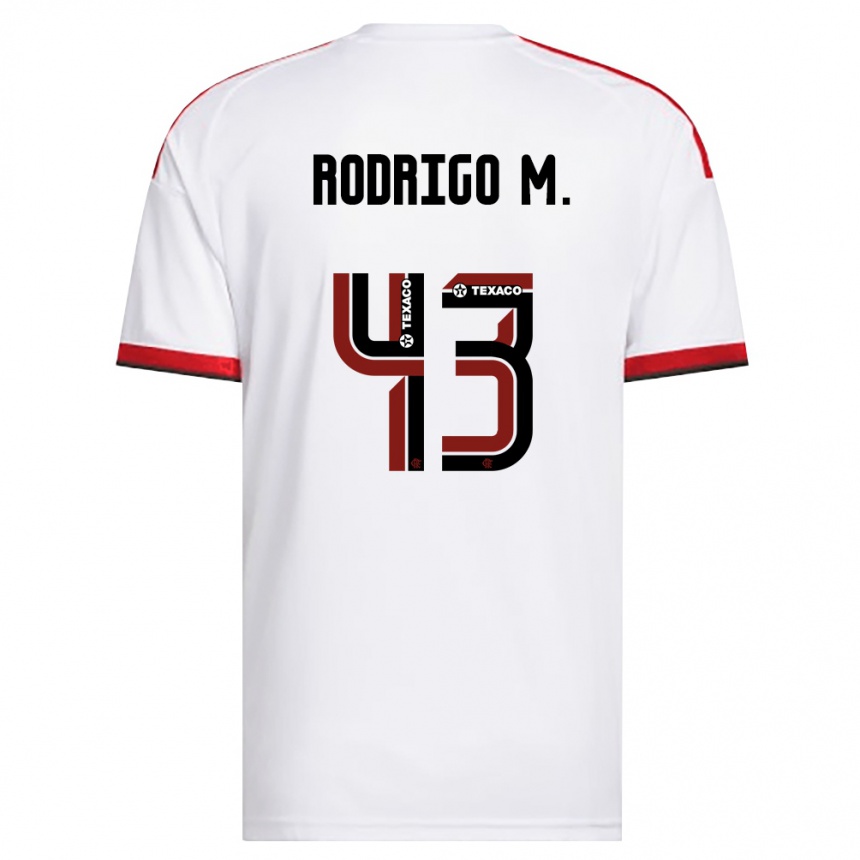 גברים כדורגל רודריגו מוניז #43 לבן אדום שחור הרחק ג'רזי 2026/27