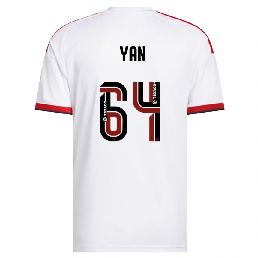 גברים כדורגל Wallace Yan #64 לבן אדום שחור הרחק ג'רזי 2026/27