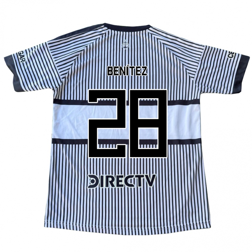 גברים כדורגל Yazmín Benítez #28 לבן שחור צהוב הרחק ג'רזי 2026/27 גברים כדורגל Yazmín Benítez #28 לבן שחור צהוב הרחק ג'רזי 2026/27