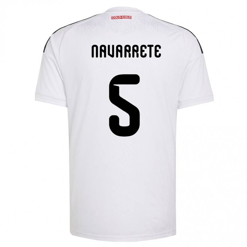 נשים כדורגל Martín Navarrete #5 לבן שחור ג'רזי ביתית 2026/27