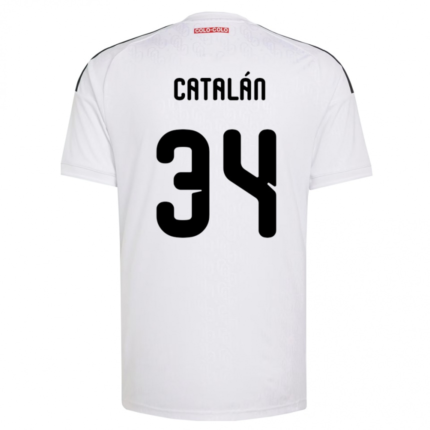 נשים כדורגל Rodrigo Catalán #34 לבן שחור ג'רזי ביתית 2026/27