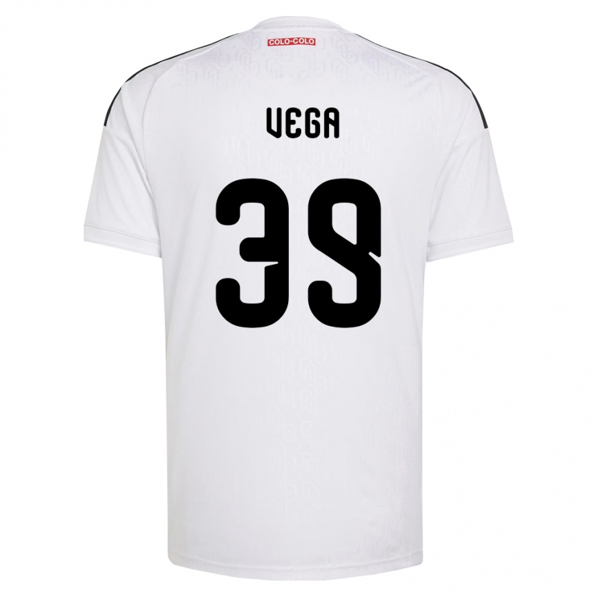 נשים כדורגל Sebastián Vega #39 לבן שחור ג'רזי ביתית 2026/27