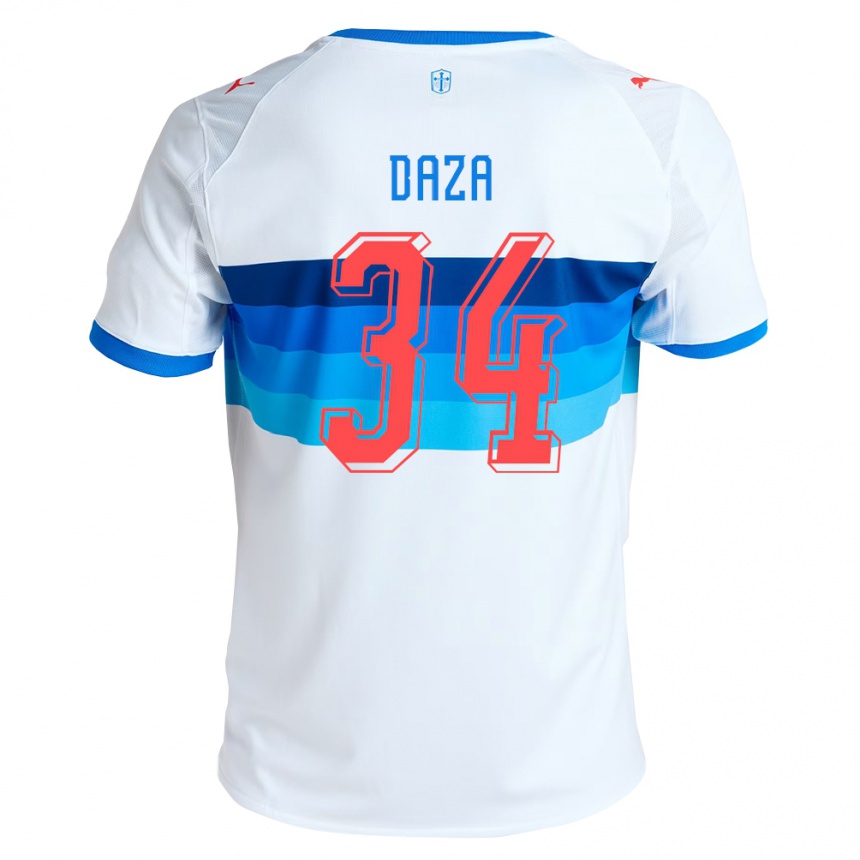 נשים כדורגל Francisco Daza #34 לבן כחול שמיים ג'רזי ביתית 2026/27