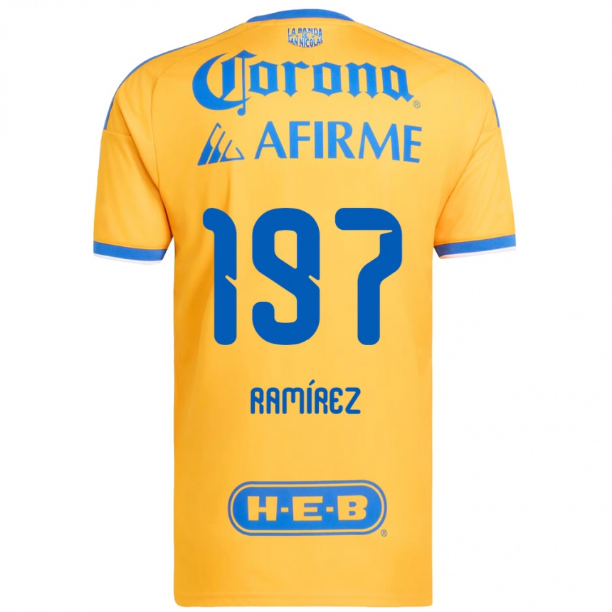 נשים כדורגל Ángel Ramírez #197 צהוב כחול ג'רזי ביתית 2026/27