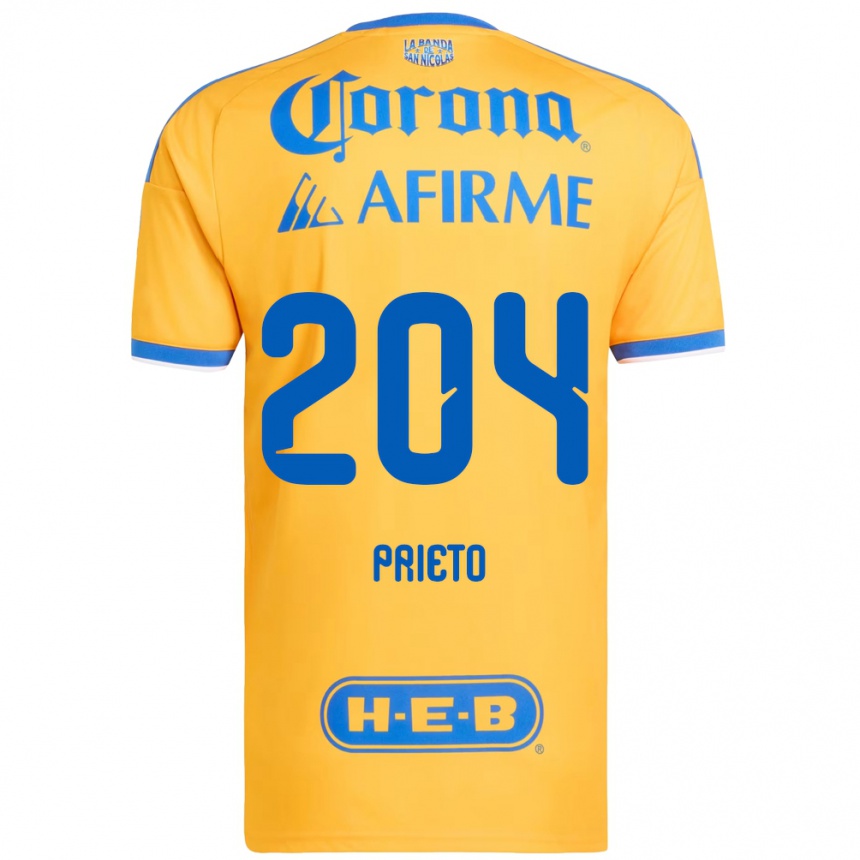 נשים כדורגל Leonel Prieto #204 צהוב כחול ג'רזי ביתית 2026/27 נשים כדורגל Leonel Prieto #204 צהוב כחול ג'רזי ביתית 2026/27
