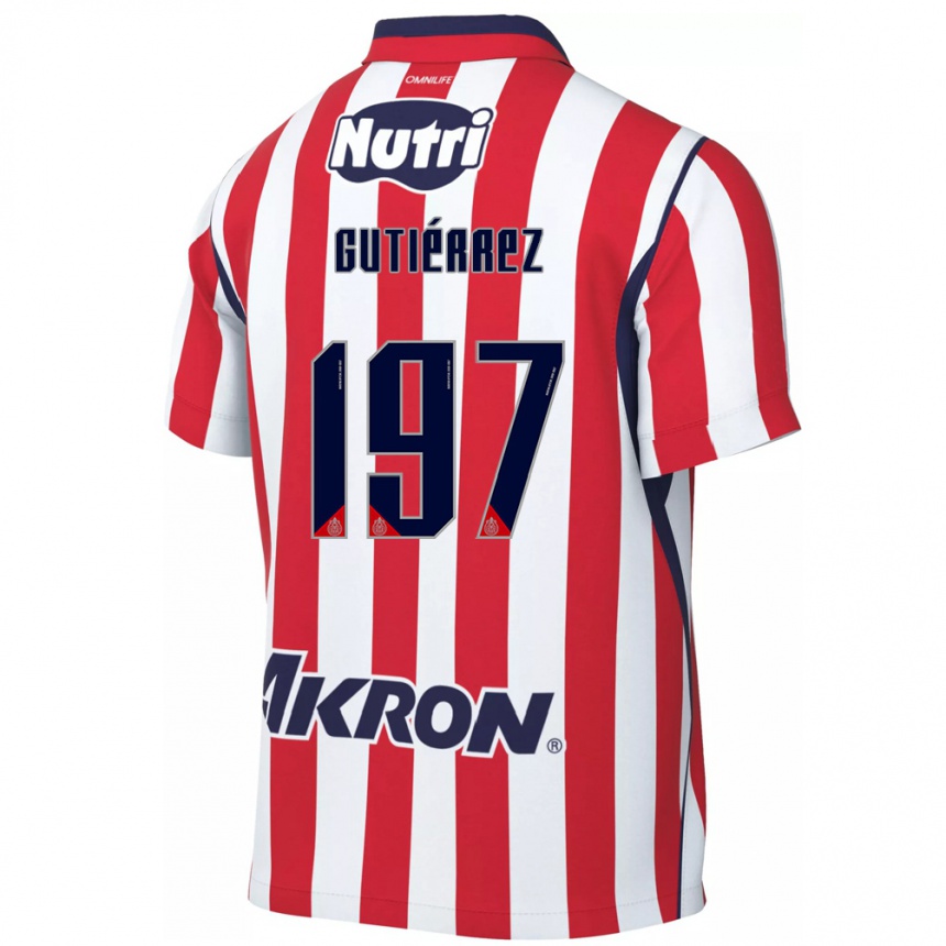 נשים כדורגל Bryan Gutiérrez #197 אדום לבן ג'רזי ביתית 2026/27
