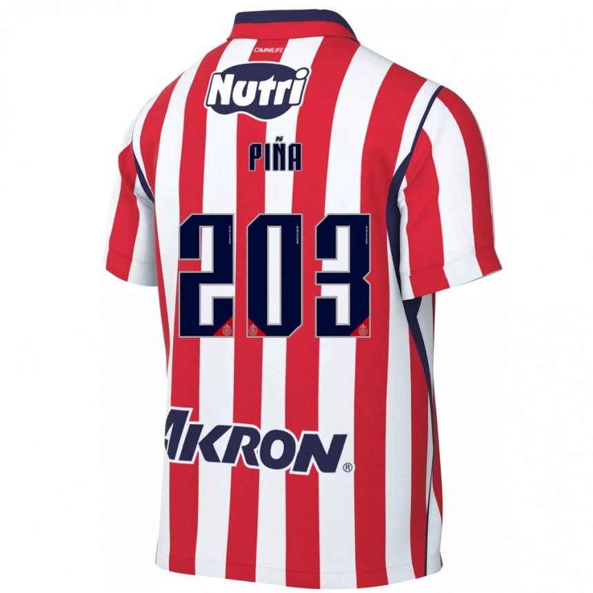 נשים כדורגל Fernando Piña #203 אדום לבן ג'רזי ביתית 2026/27