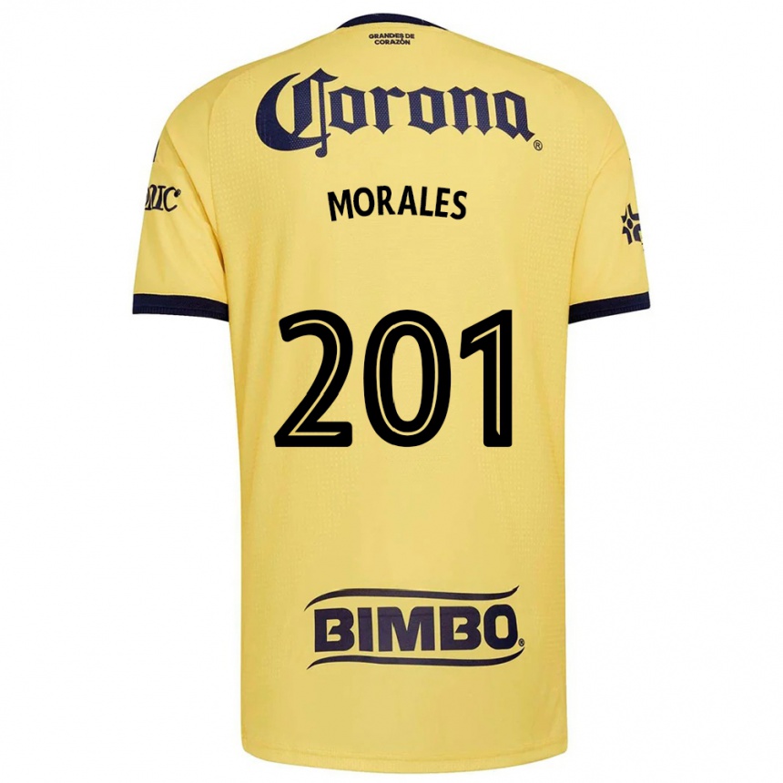 נשים כדורגל Ángel Morales #201 צהוב אדום שחור ג'רזי ביתית 2026/27