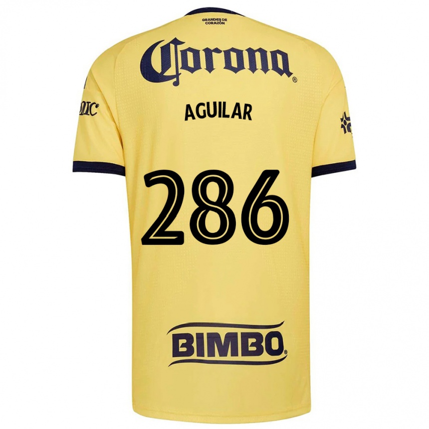 נשים כדורגל Nicolás Aguilar #286 צהוב אדום שחור ג'רזי ביתית 2026/27
