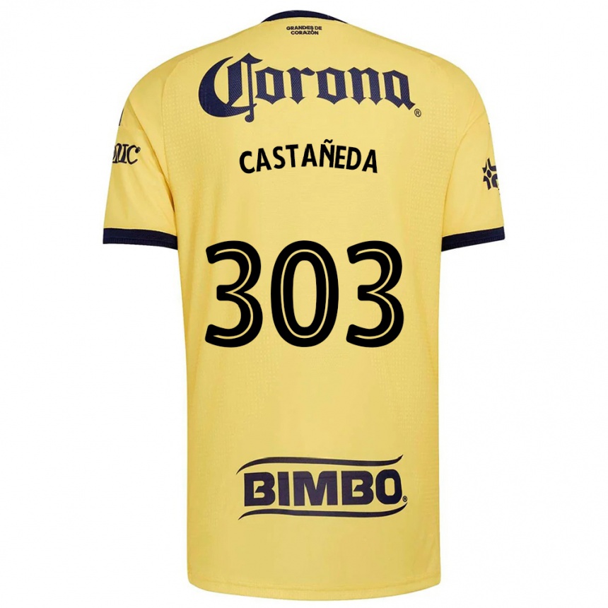 נשים כדורגל Luis Castañeda #303 צהוב אדום שחור ג'רזי ביתית 2026/27