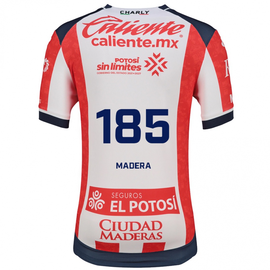 נשים כדורגל Héctor Madera #185 אדום לבן שחור ג'רזי ביתית 2026/27