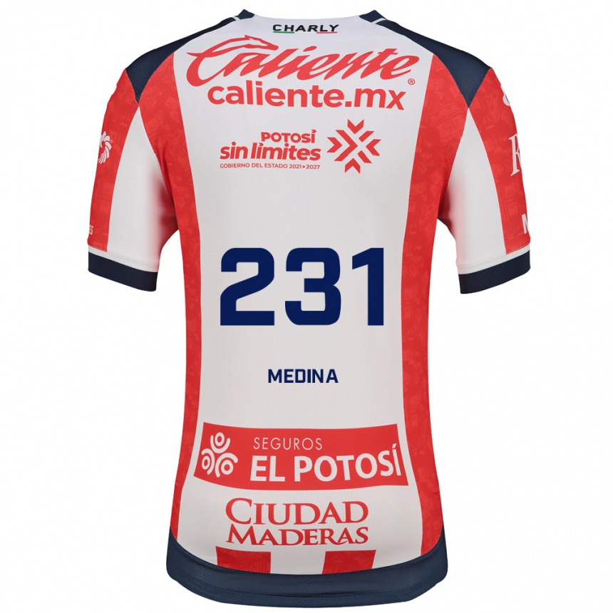 נשים כדורגל Gabriel Medina #231 אדום לבן שחור ג'רזי ביתית 2026/27