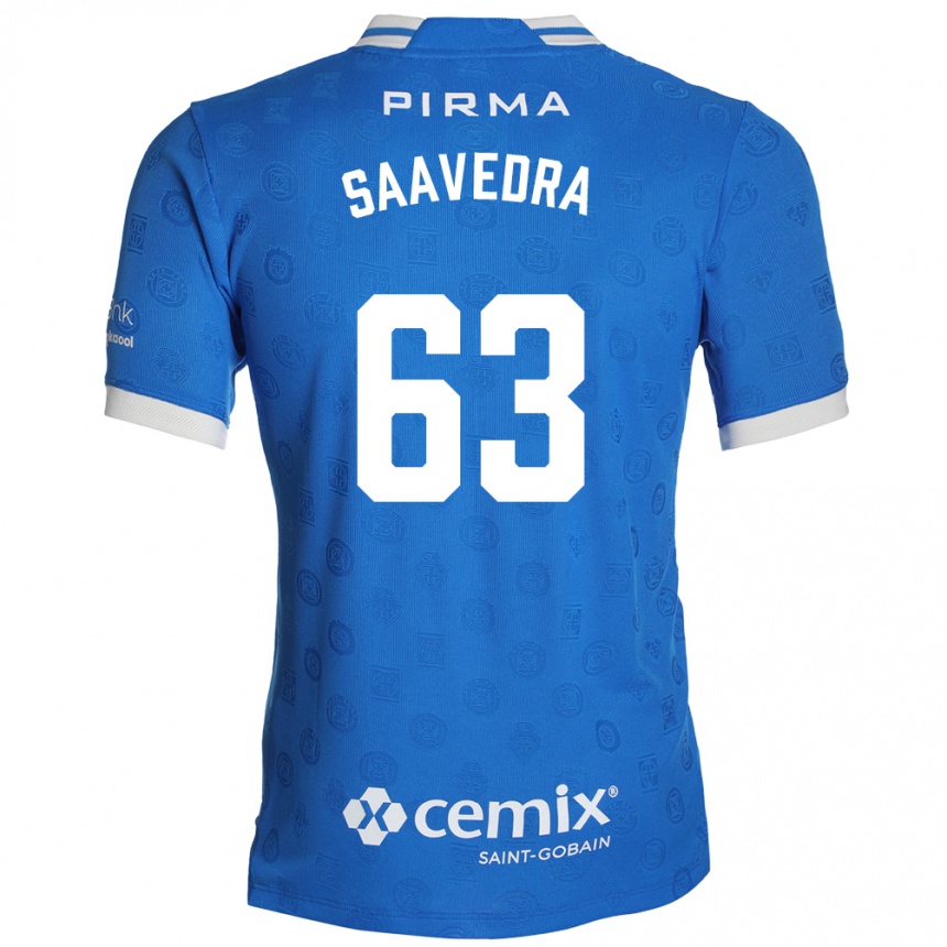 נשים כדורגל Ángel Saavedra #63 כחול לבן אדום ג'רזי ביתית 2026/27
