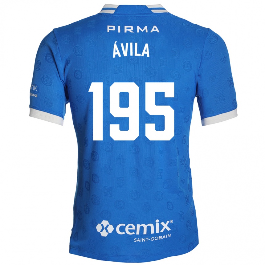 נשים כדורגל Glenn Ávila #195 כחול לבן אדום ג'רזי ביתית 2026/27